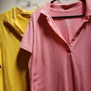 Pink and Yellow Polos Womens xxl